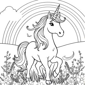 Coloring Page Unicorn Real coloring page for kids