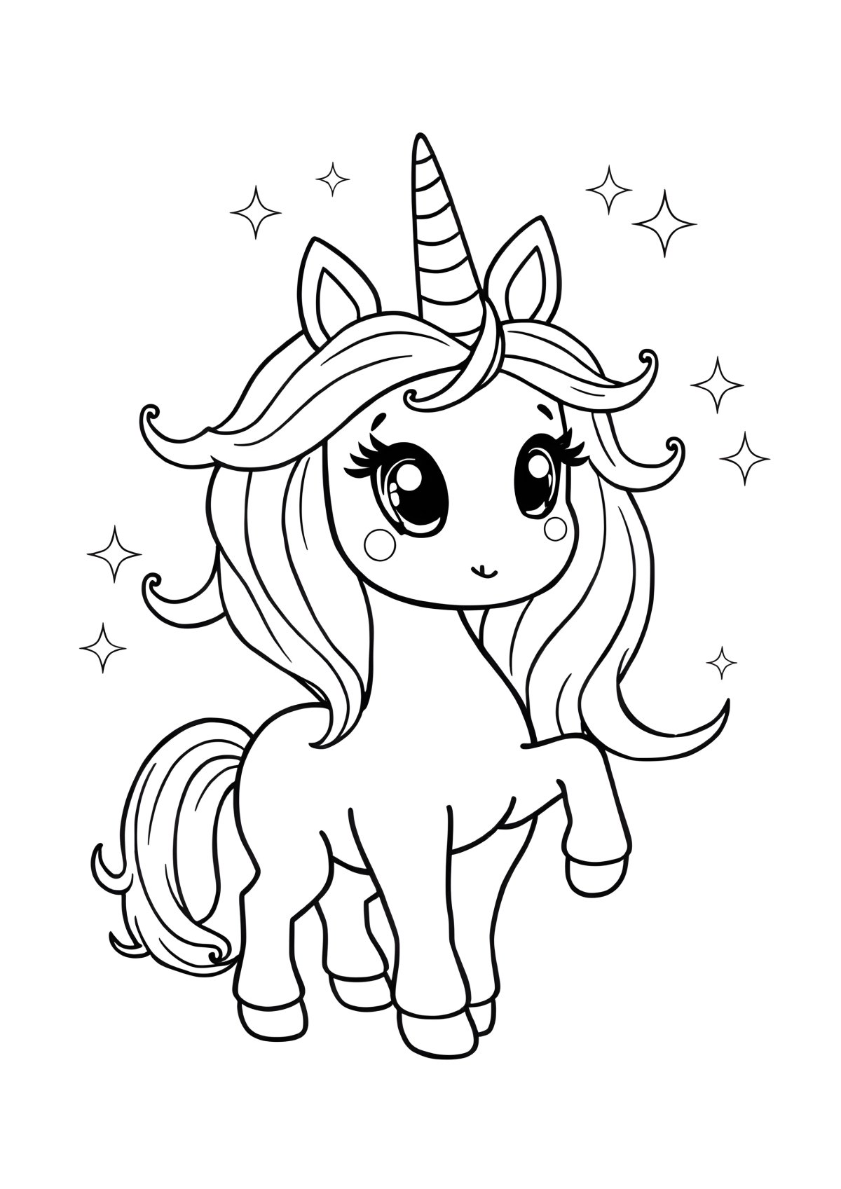 Coloring Sheet Cute Printable Unicorn Coloring Page coloring page for kids