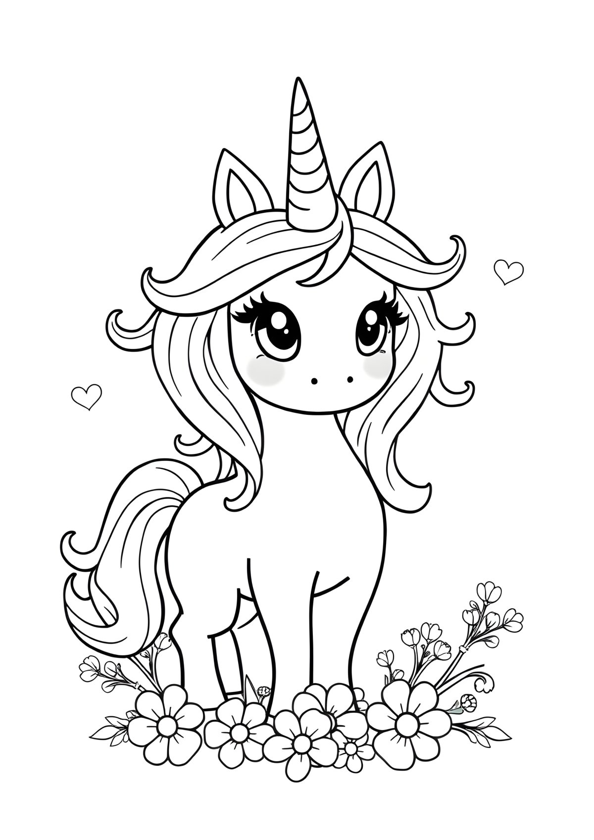 Printable Unicorn Printable Cute Animal Coloring Page coloring page for kids