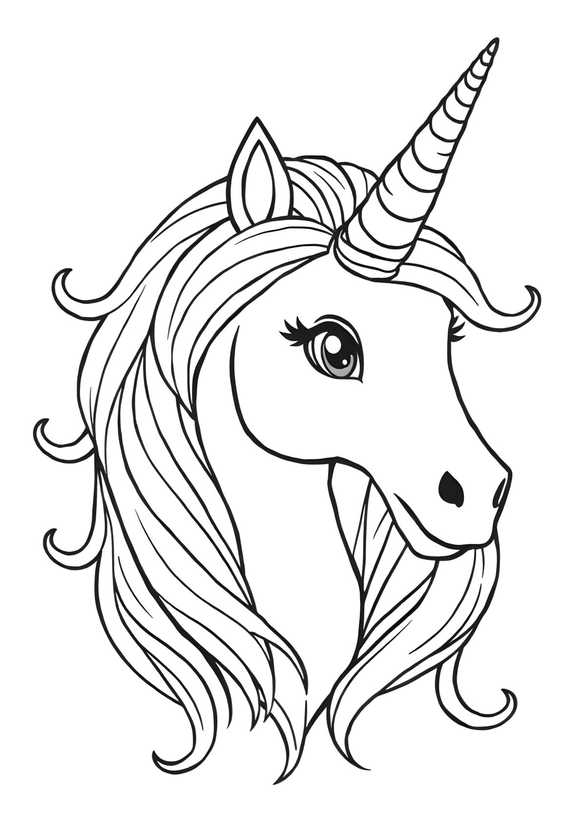 Coloring Sheet Realistic Unicorn Coloring Page coloring page for kids