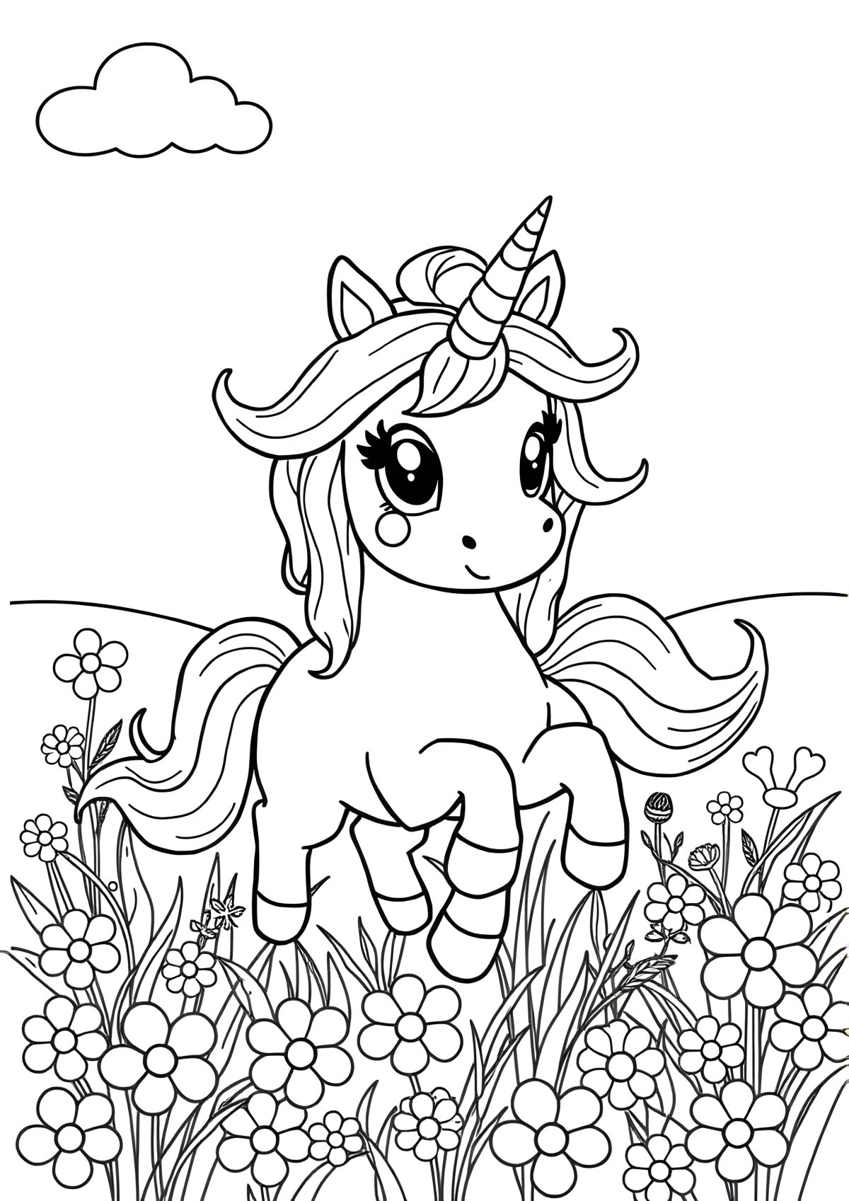 Free Printable Cute Unicorn Coloring Page For Kids coloring page for kids