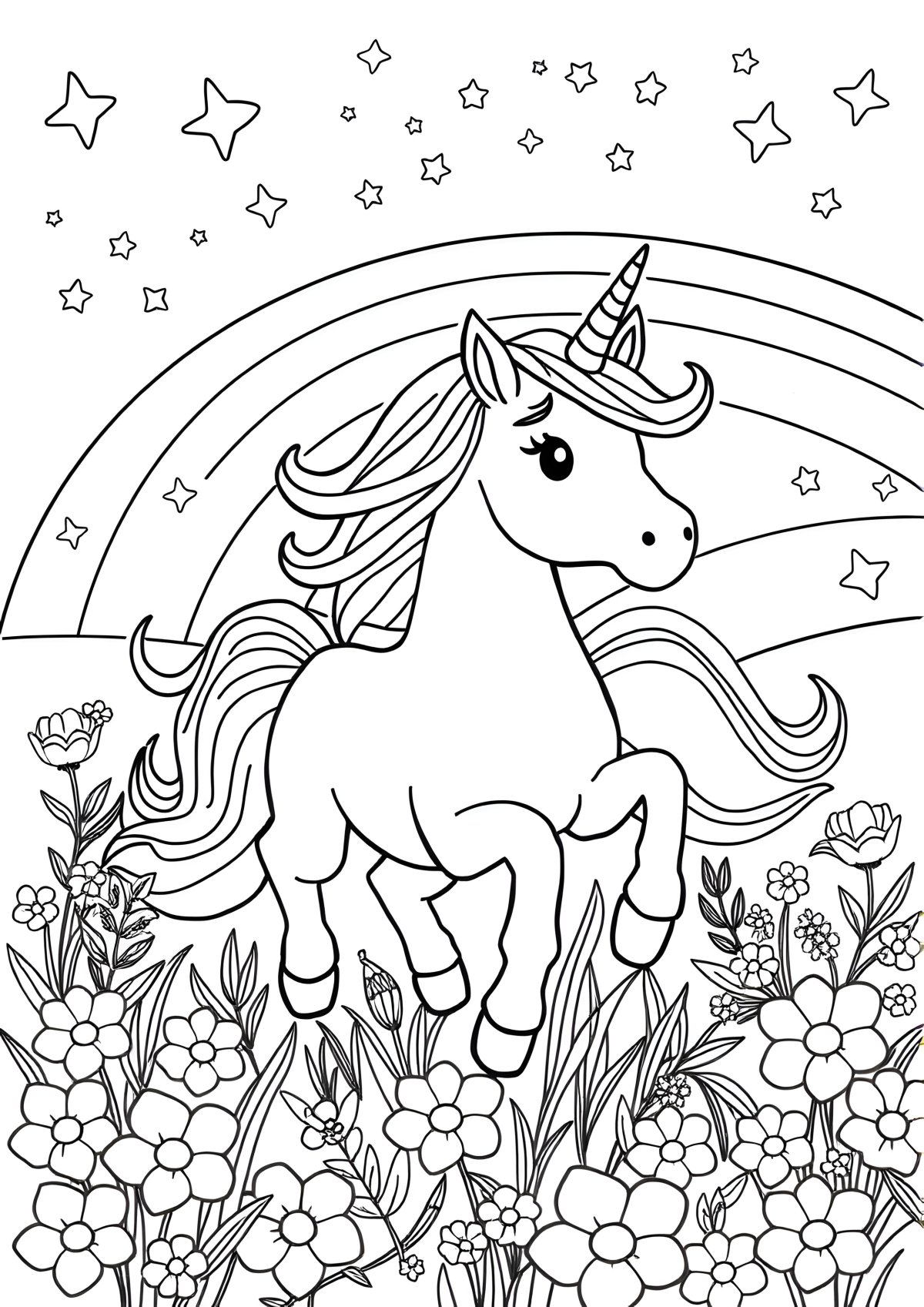 Unicorn Coloring Page For Printing coloring page for kids