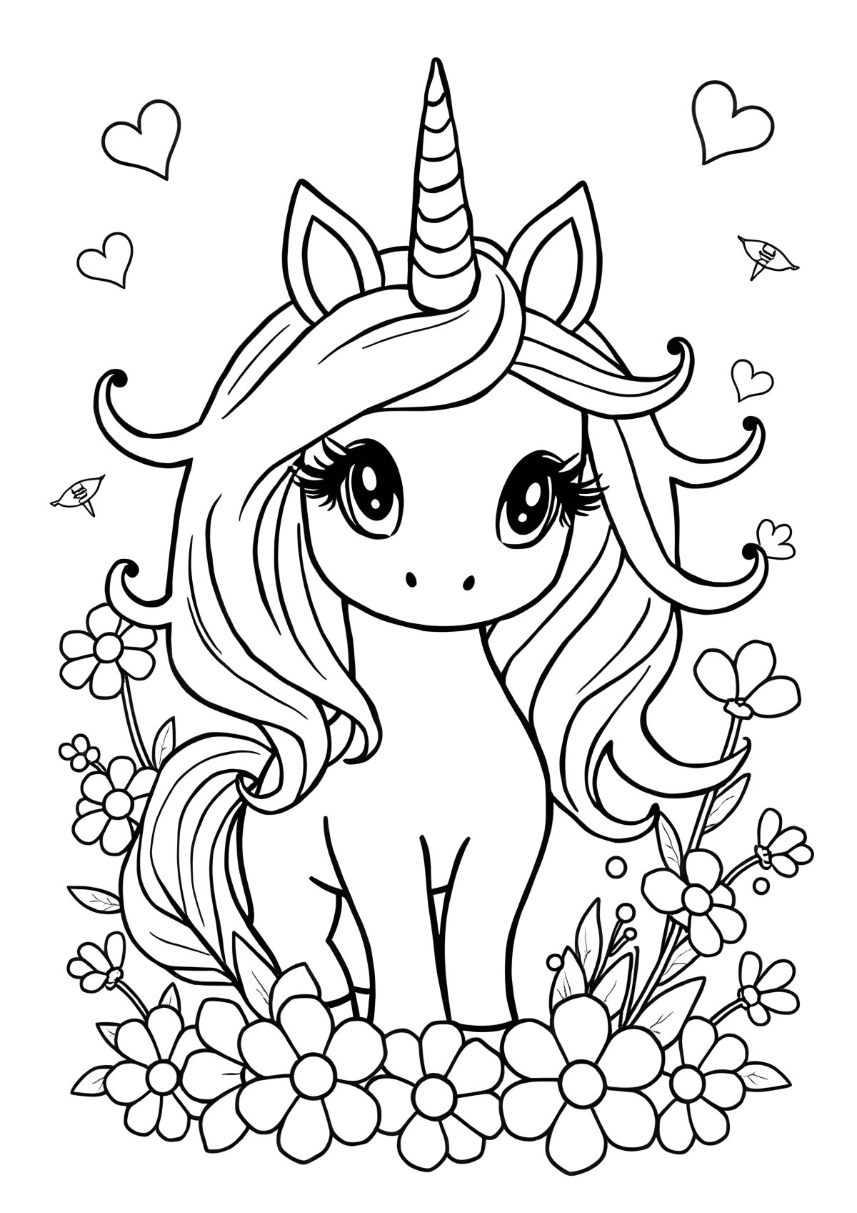 Coloring Page For Little Girls Unicorn coloring page for kids