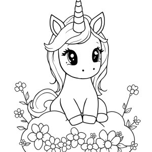 Drawing Super Cute Cute Baby Unicorn Coloring Page coloring page for kids