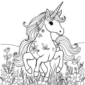 Unicorn Coloring Page For Printing Pdf coloring page for kids