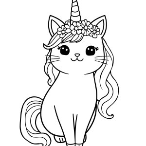 Unicorn Printable Pusheen Coloring Page coloring page for kids