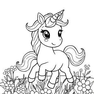 Free Unicorn Adorable Cute Unicorn Coloring Page coloring page for kids