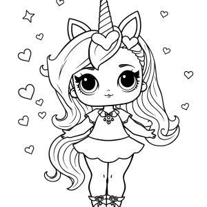 Lol Doll Coloring Page Printable Unicorn coloring page for kids