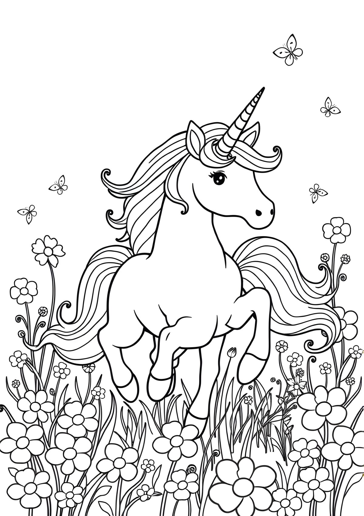 Unicorn Coloring Page For Printing Printable coloring page for kids