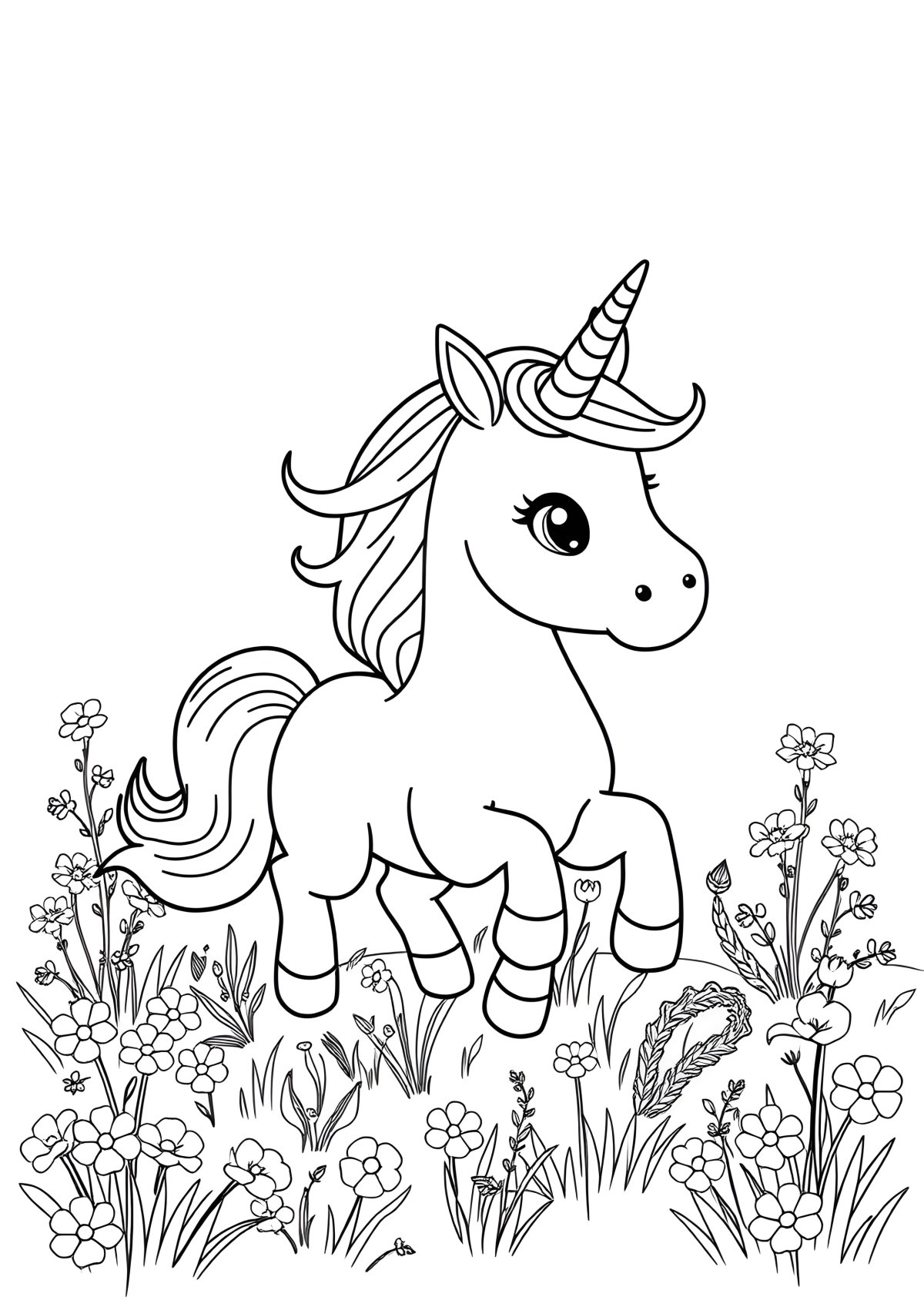 Colouring Page Of Unicorn coloring page for kids