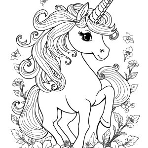 Detailed Free Printable Coloring Page Unicorn coloring page for kids