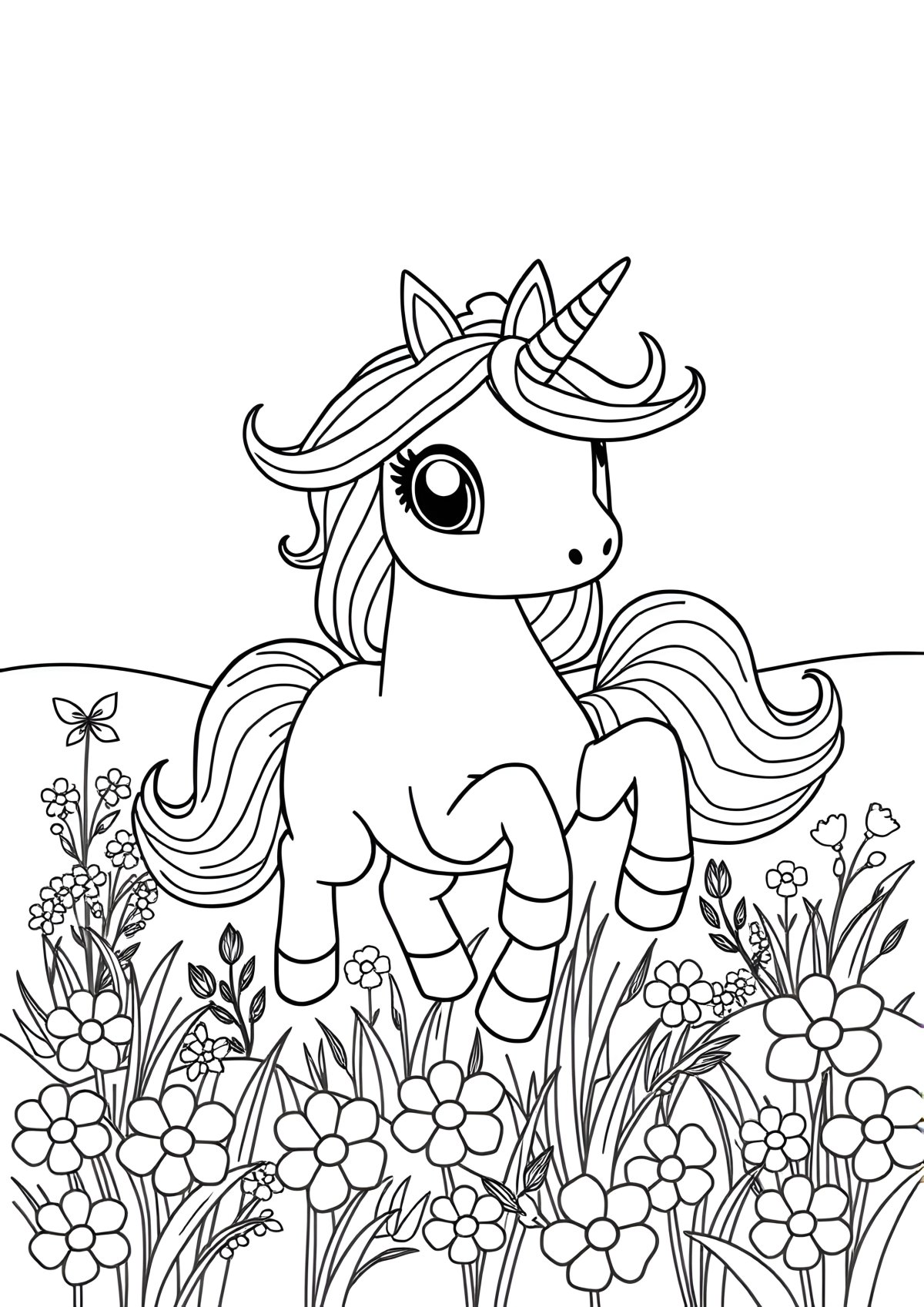 Colouring Page Unicorn coloring page for kids