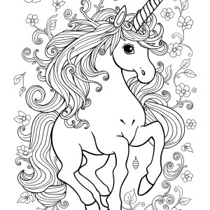 Detailed Unicorn Coloring Page For Adults coloring page for kids