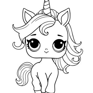 Lol Doll Unicorn Pet Coloring Page coloring page for kids