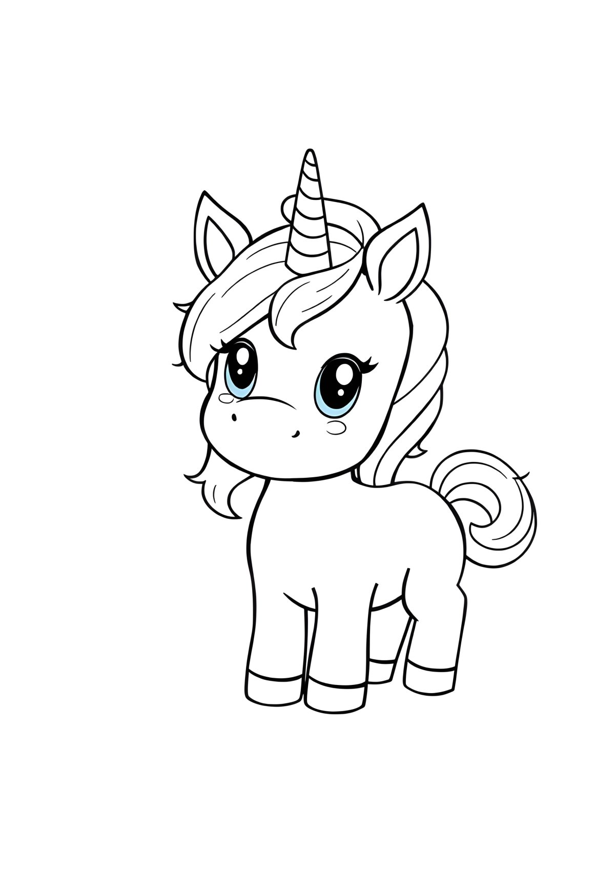 Mini Baby Unicorn Coloring Page coloring page for kids