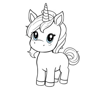 Mini Baby Unicorn Coloring Page coloring page for kids