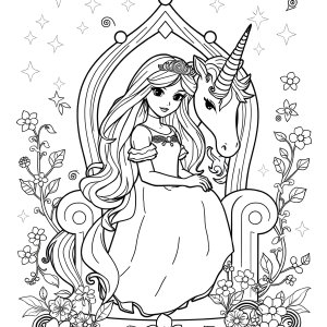Unicorn Princess Luna Princess Coloring Page coloring page for kids