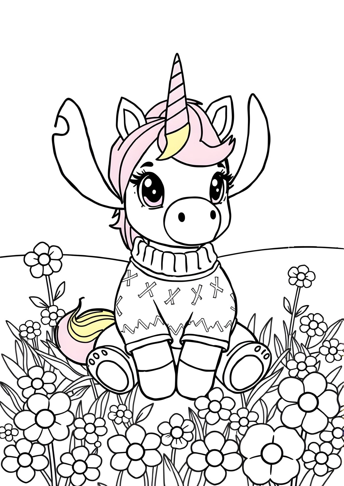 Unicorn Stitch Coloring Page coloring page for kids