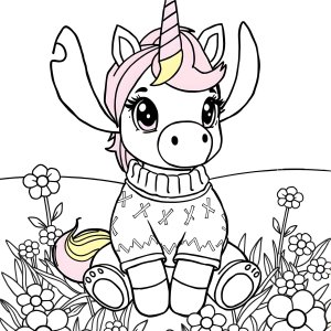Unicorn Stitch Coloring Page coloring page for kids