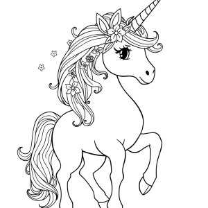 Detailed Unicorn Coloring Page For Kids coloring page for kids