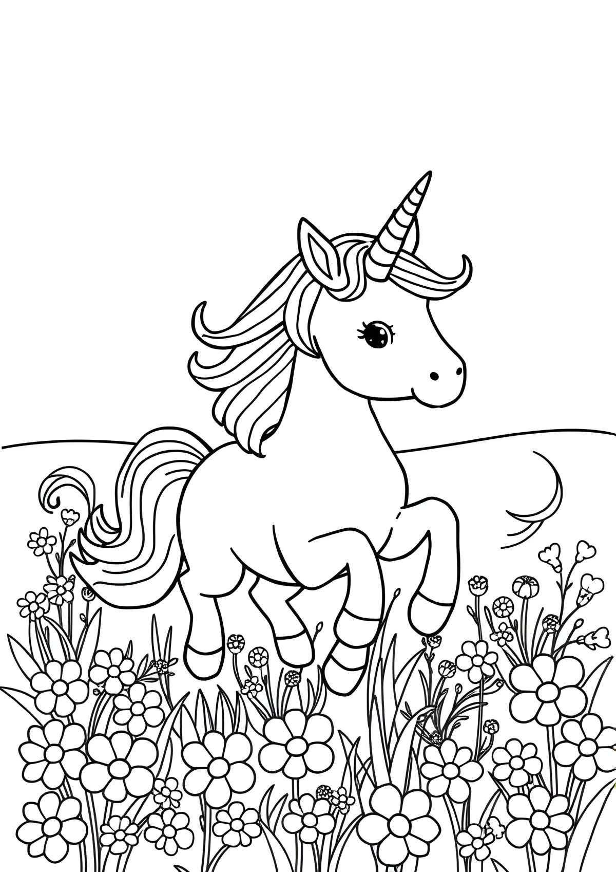 Fun Unicorn Coloring Page coloring page for kids