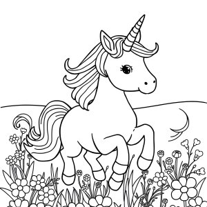 Fun Unicorn Coloring Page coloring page for kids