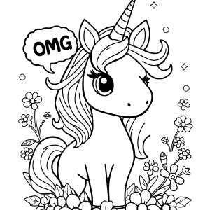 Lol Omg Coloring Page Unicorn coloring page for kids