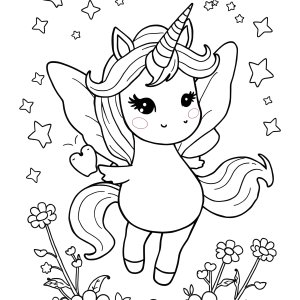 Unicorn Tooth Fairy Coloring Page coloring page for kids