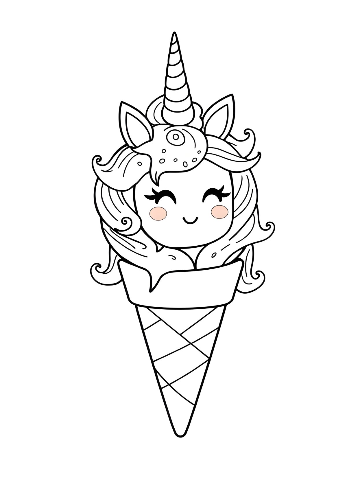 Coloring Page Ice Cream Unicorn coloring page for kids