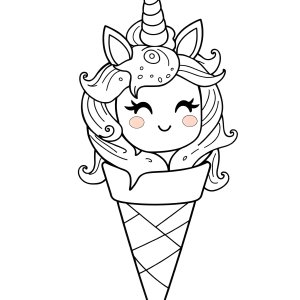 Coloring Page Ice Cream Unicorn coloring page for kids