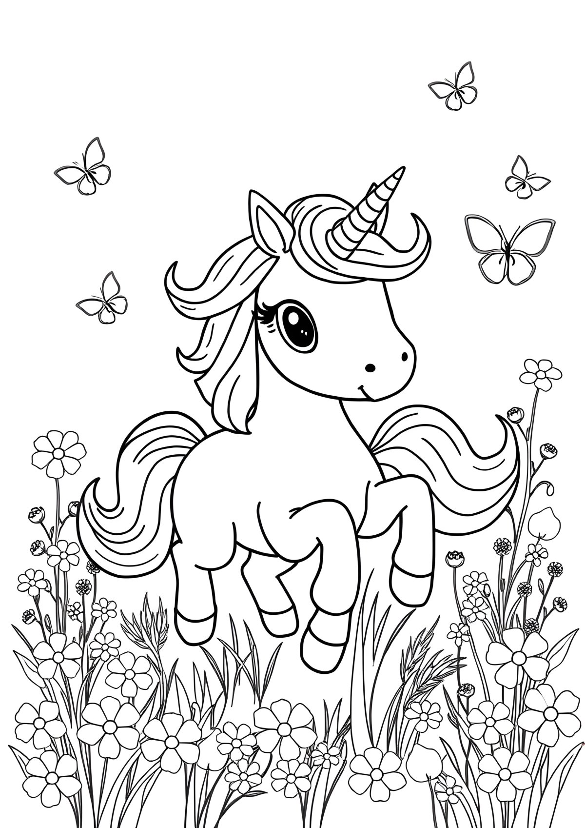 Free Coloring Page For Kids Unicorn coloring page for kids