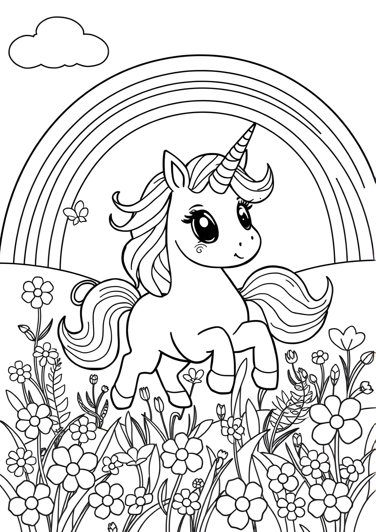 Fun Unicorn Coloring Page For Girls coloring page for kids