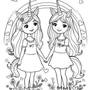 Bff Coloring Page For Girls Unicorn coloring page for kids