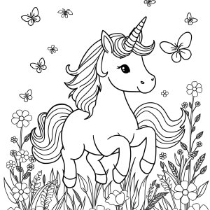 Free Kids Coloring Page Unicorn coloring page for kids