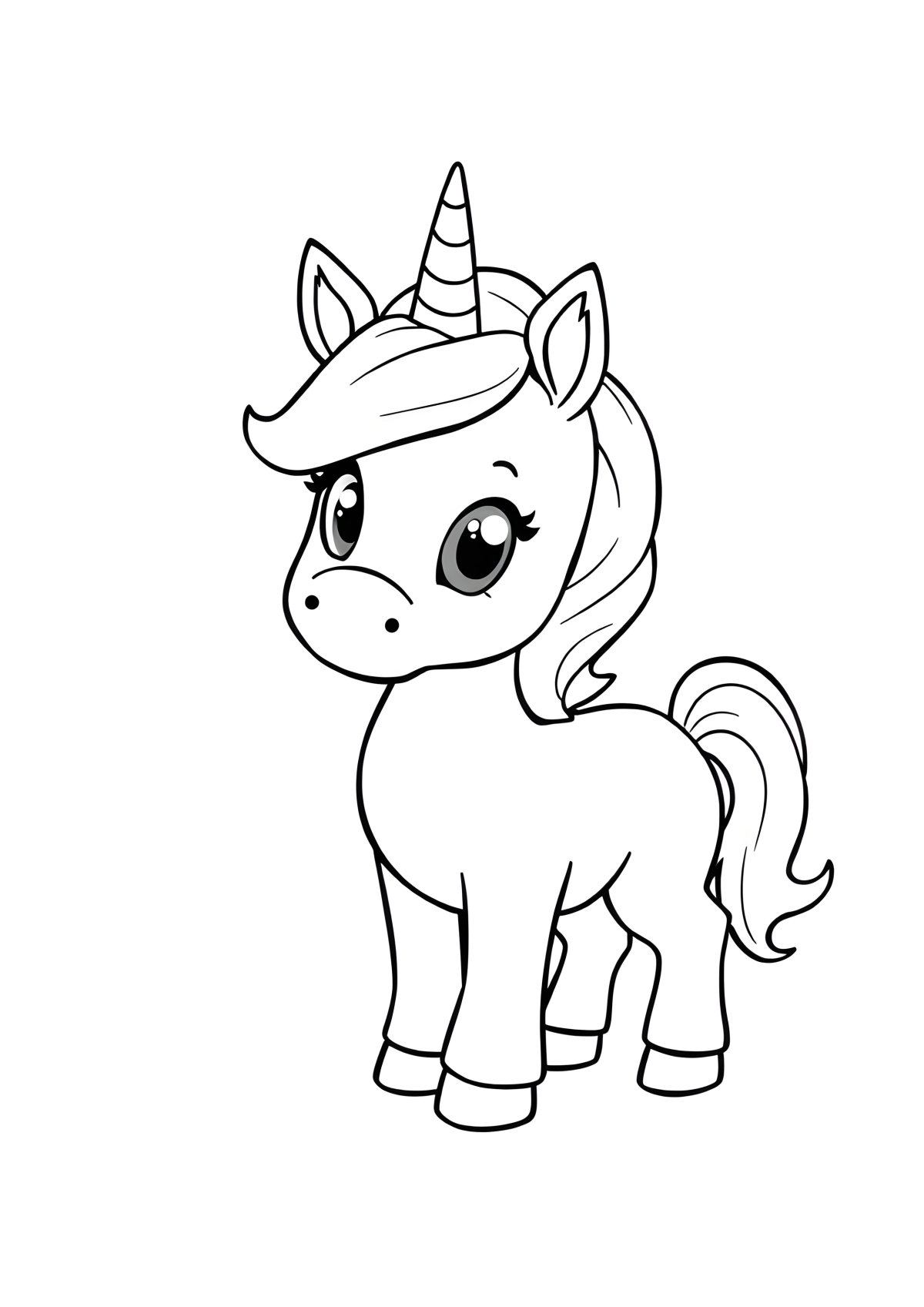 Pony Cute Baby Unicorn Coloring Page coloring page for kids