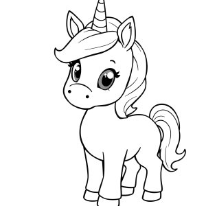 Pony Cute Baby Unicorn Coloring Page coloring page for kids
