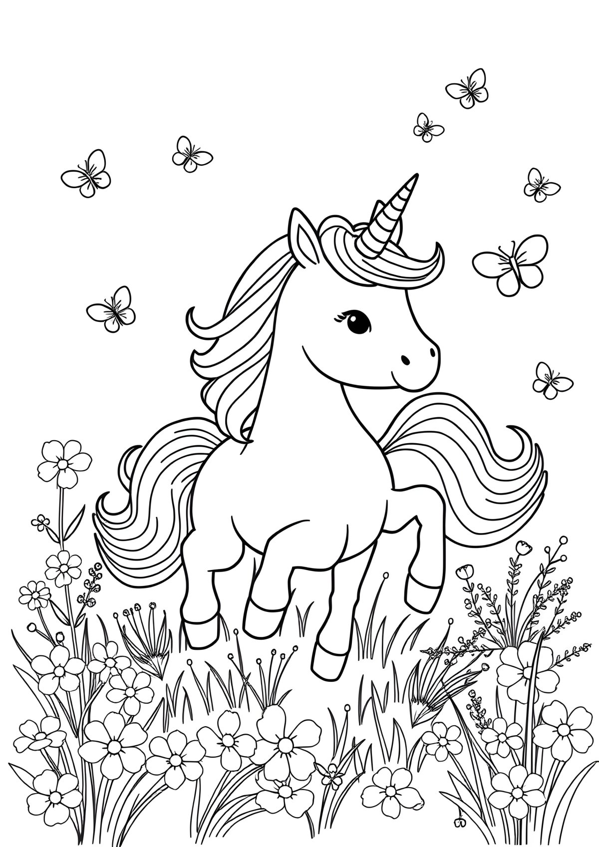 Free Printable Coloring Page For Girls Unicorn coloring page for kids