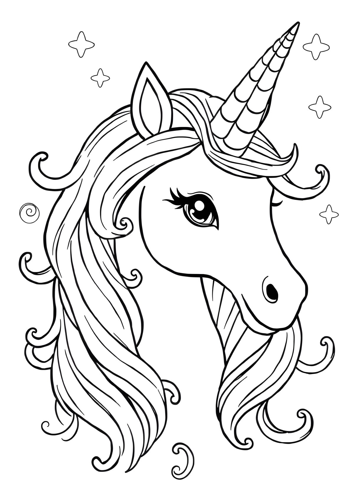 Magical Unicorn Drawing Beautiful Realistic Unicorn Coloring Page coloring page for kids