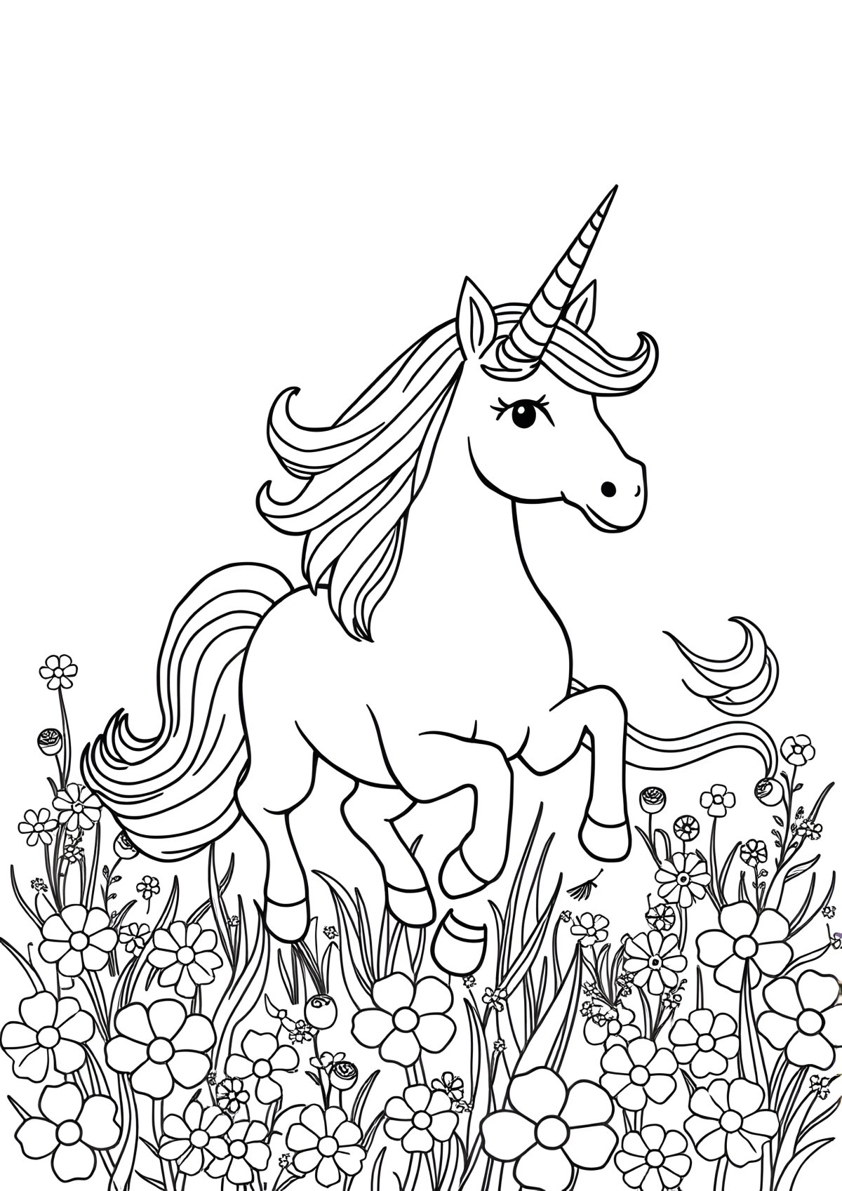Unicorn Coloring Page To Print Out coloring page for kids