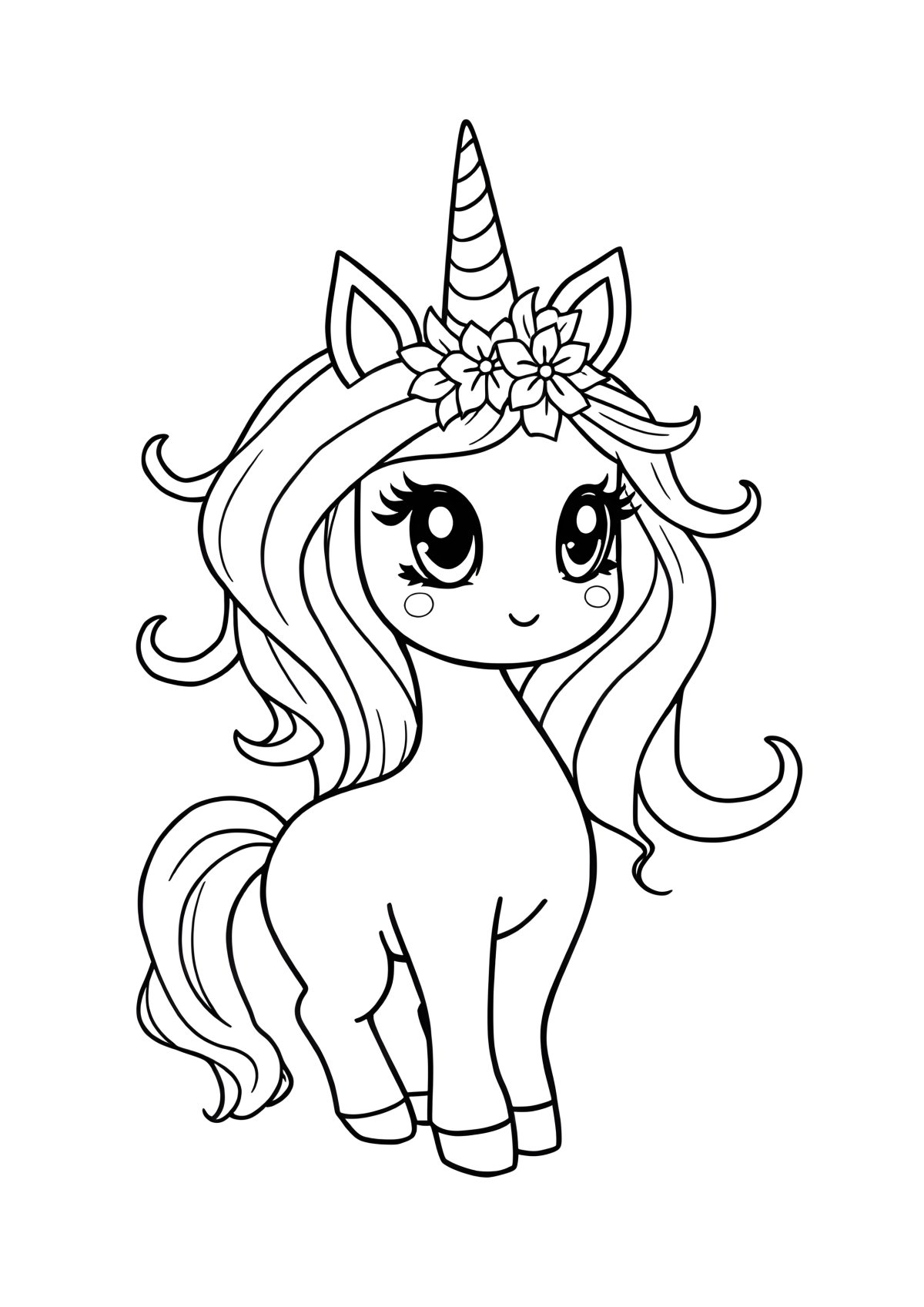 Coloring Page How To Draw A Unicorn Girl coloring page for kids