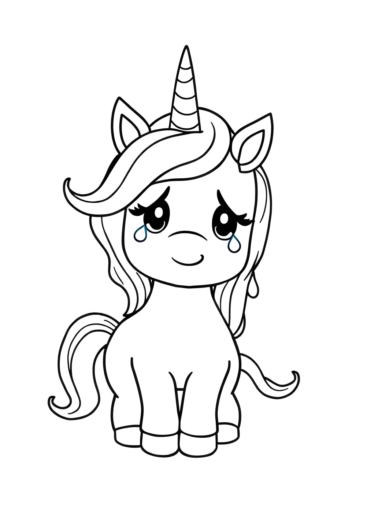 Cry Babies Unicorn Coloring Page coloring page for kids
