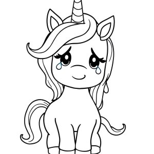 Cry Babies Unicorn Coloring Page coloring page for kids