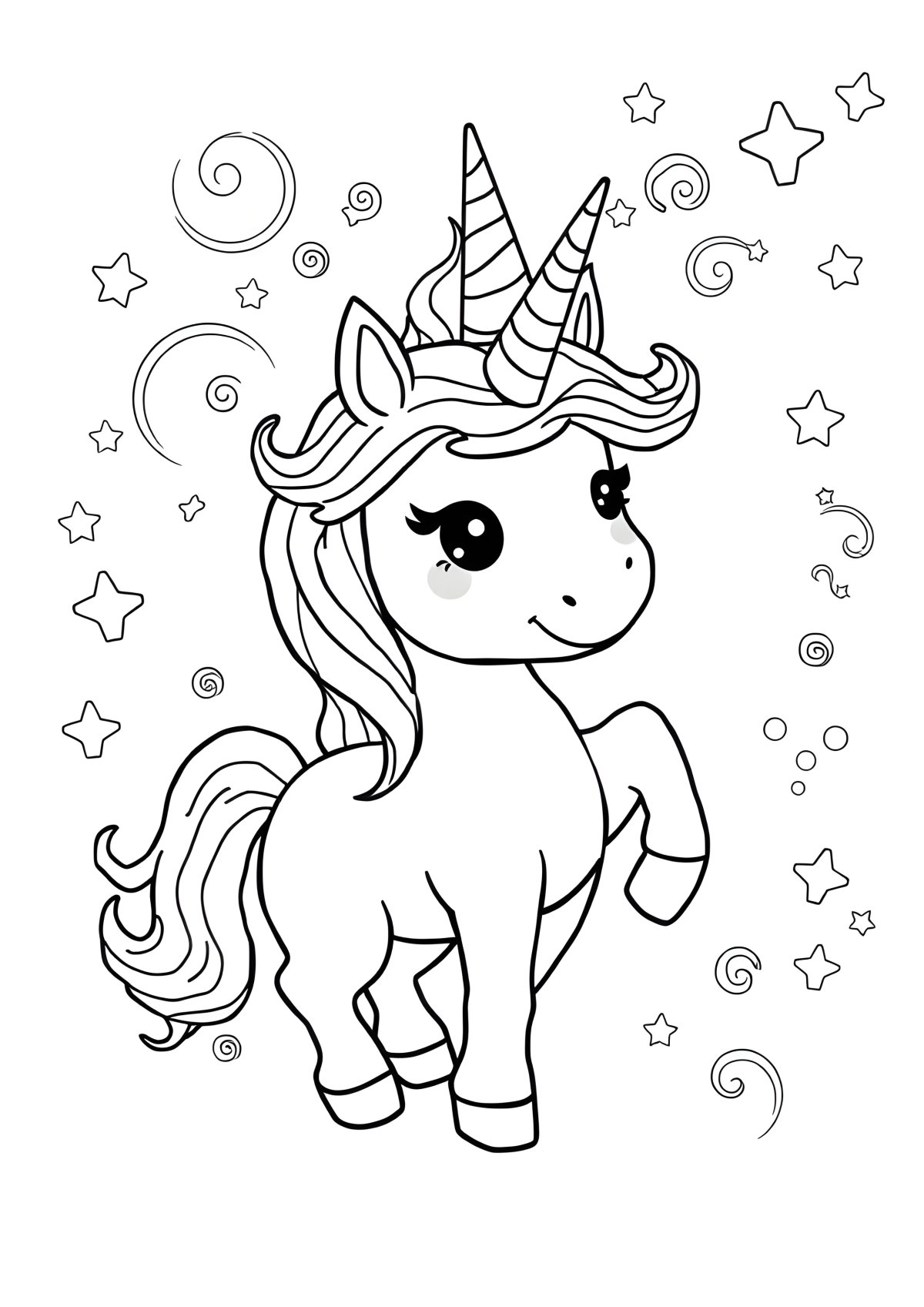 Ice Cream Unicorn Coloring Page For Girls coloring page for kids