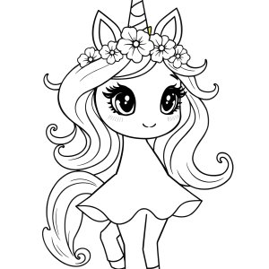 Draw So Cute Coloring Page Unicorn Girl coloring page for kids