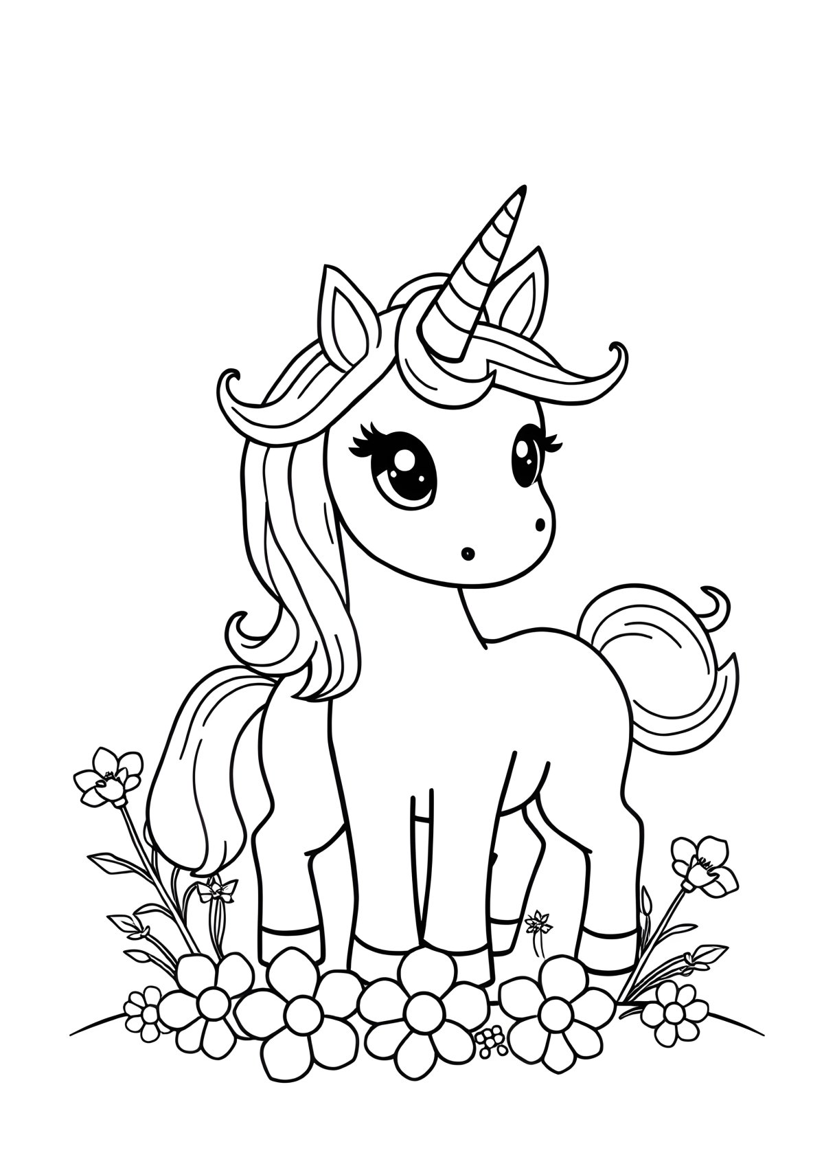 Free Unicorn Coloring Page For Toddlers coloring page for kids