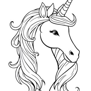 Printable Kids Realistic Unicorn Coloring Page coloring page for kids