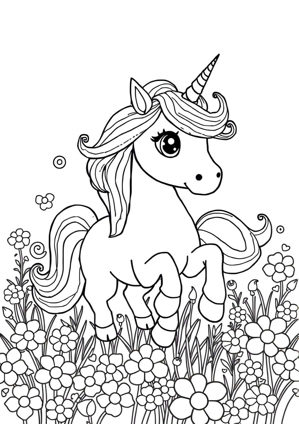 Super Coloring Page Unicorn coloring page for kids