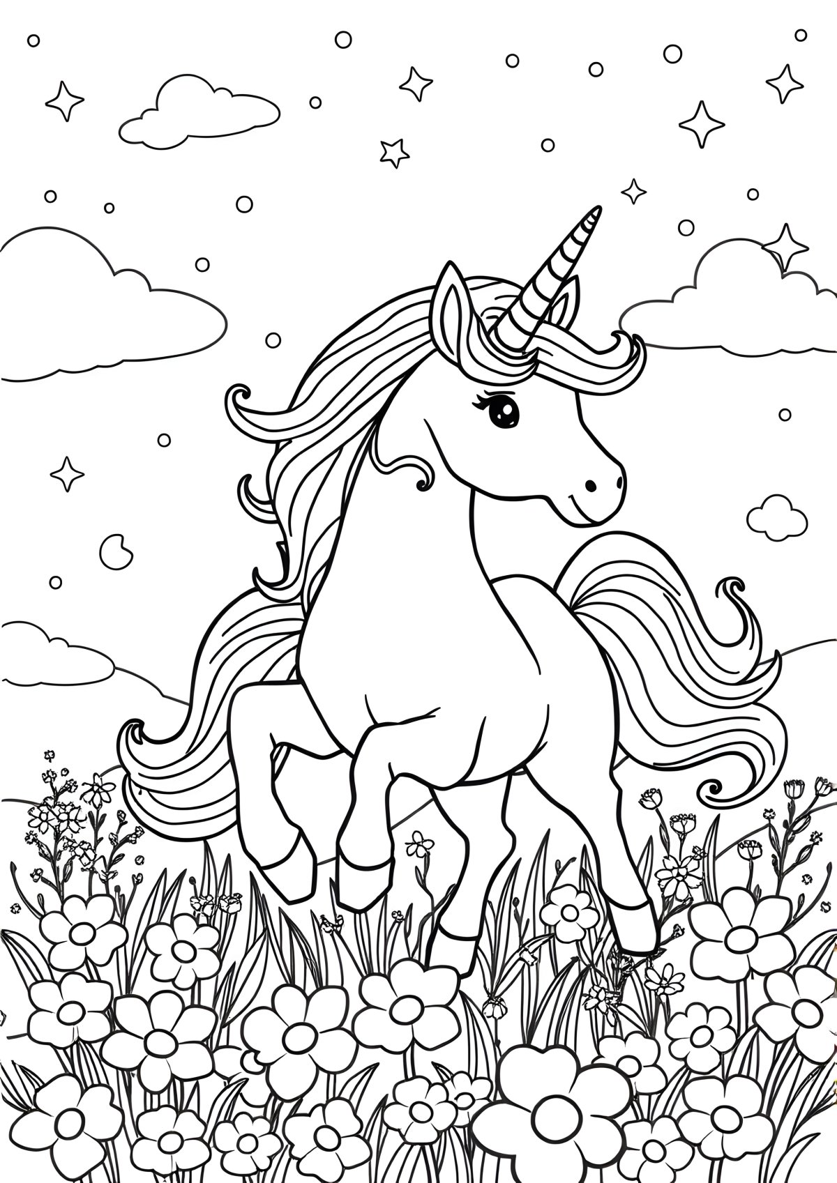 Unicornprintable Coloring Page coloring page for kids