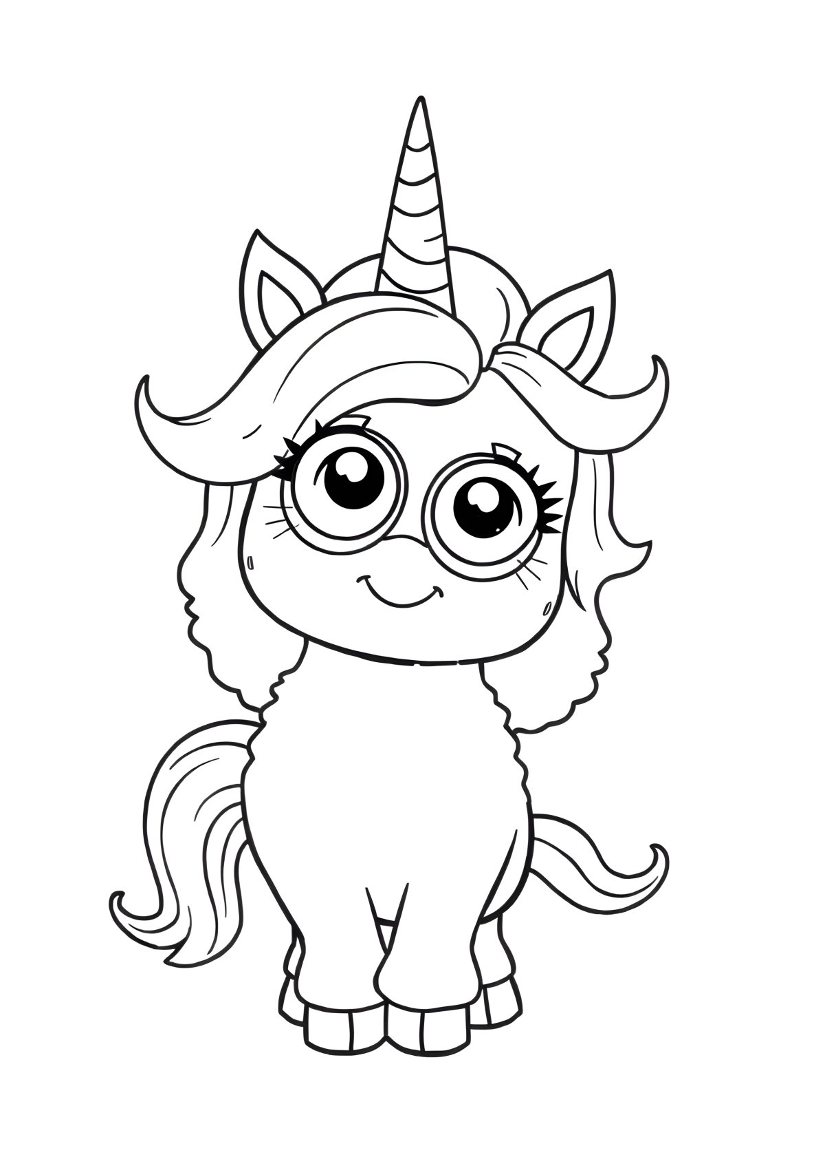 Despicable Me Fluffy Unicorn Coloring Page coloring page for kids