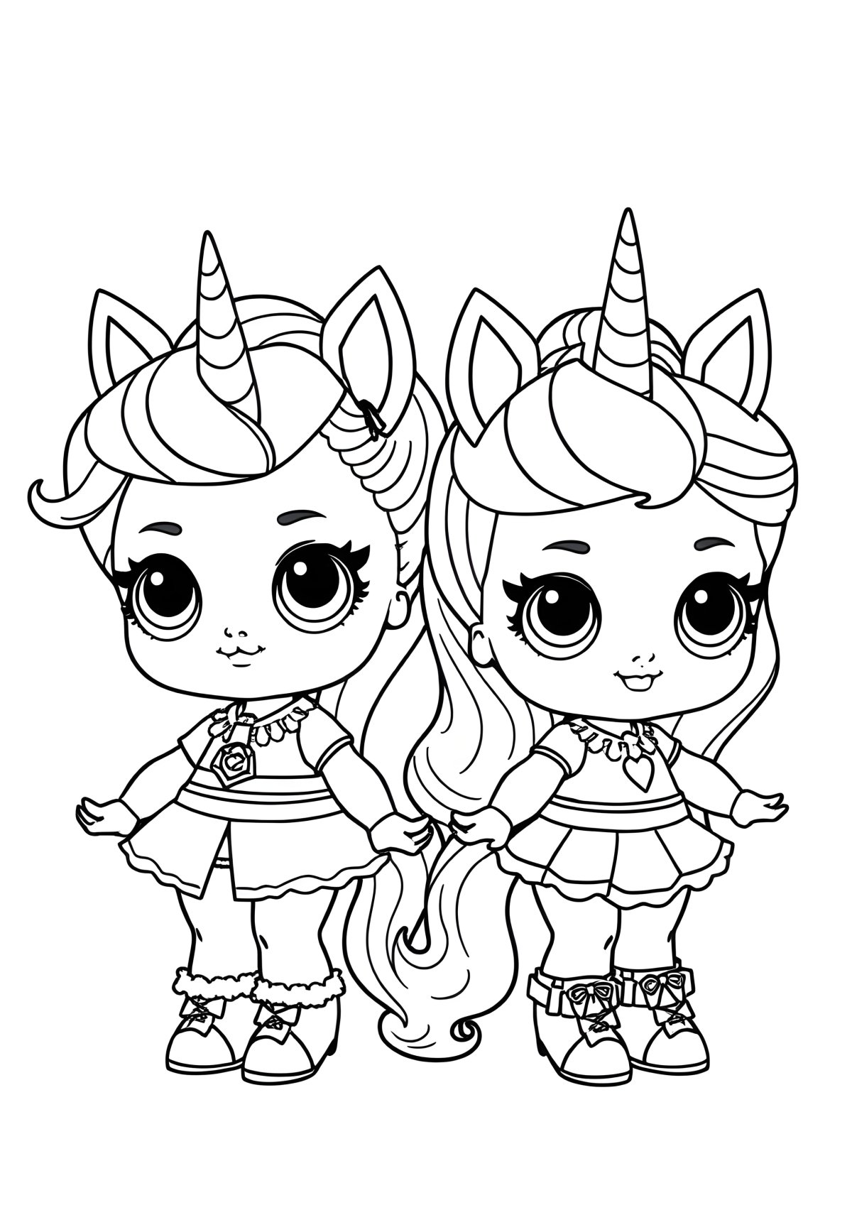 Lol Unicorn Coloring Sisters Lol Coloring Page coloring page for kids